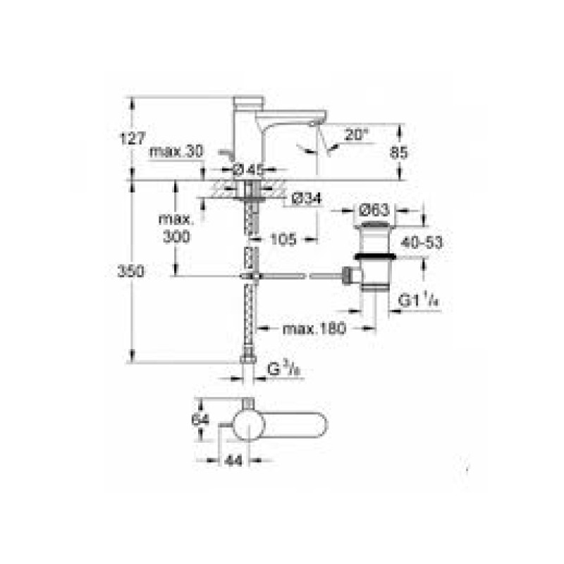 Grohe Eurosmart Cosmopolitan S Змішувач для раковини автоматичний, хром, (36318000)
