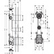 Axor Citterio E Прихована частина для термостата 38 x 12 з 3 окремими розетками, для 3 споживачів, (36708180)