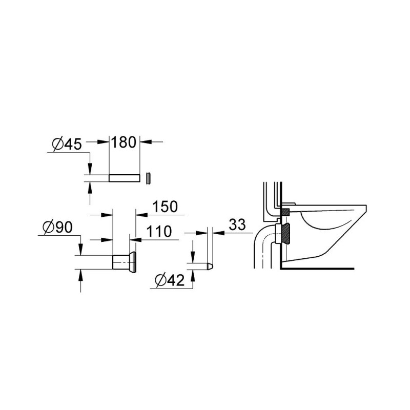 Grohe Впускний і змивний гарнітури для унітазу (37311K00)