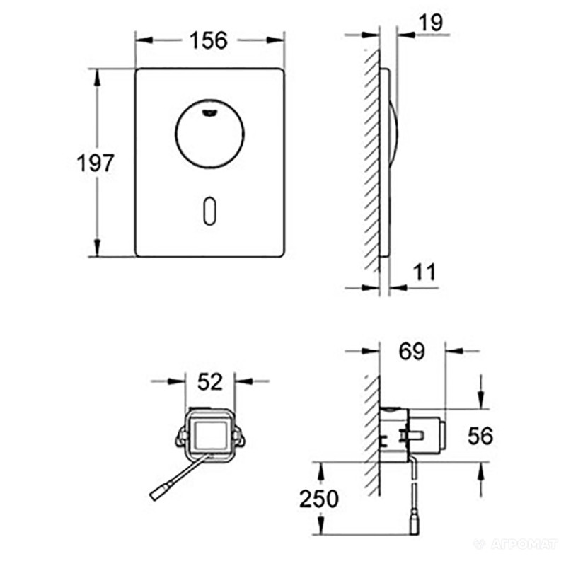 Grohe Tectron Skate змивна клавіша, інфрачервона, колір нерж.сталь, (37419SD0)
