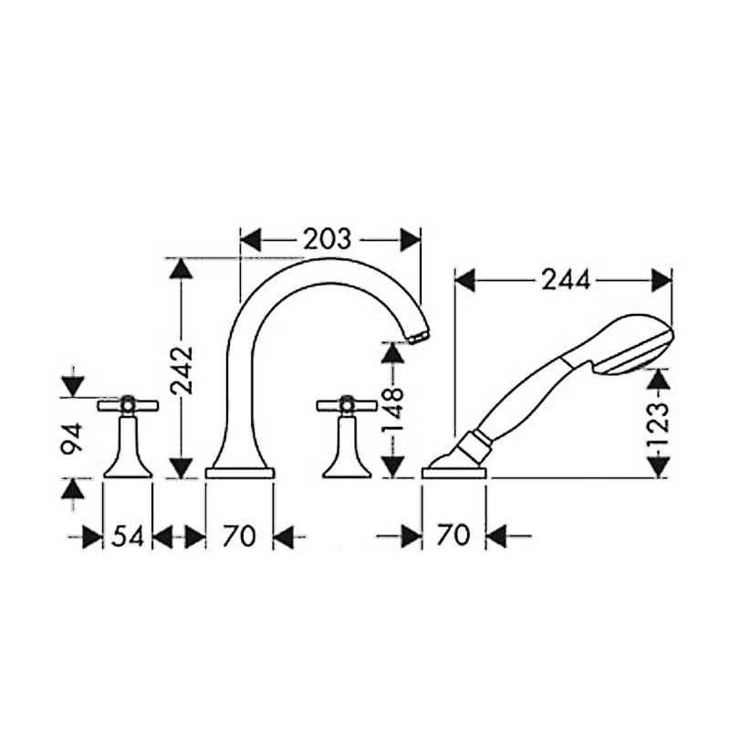 Axor Змішувач на край ванни Hansgrohe Terrano (37447810)