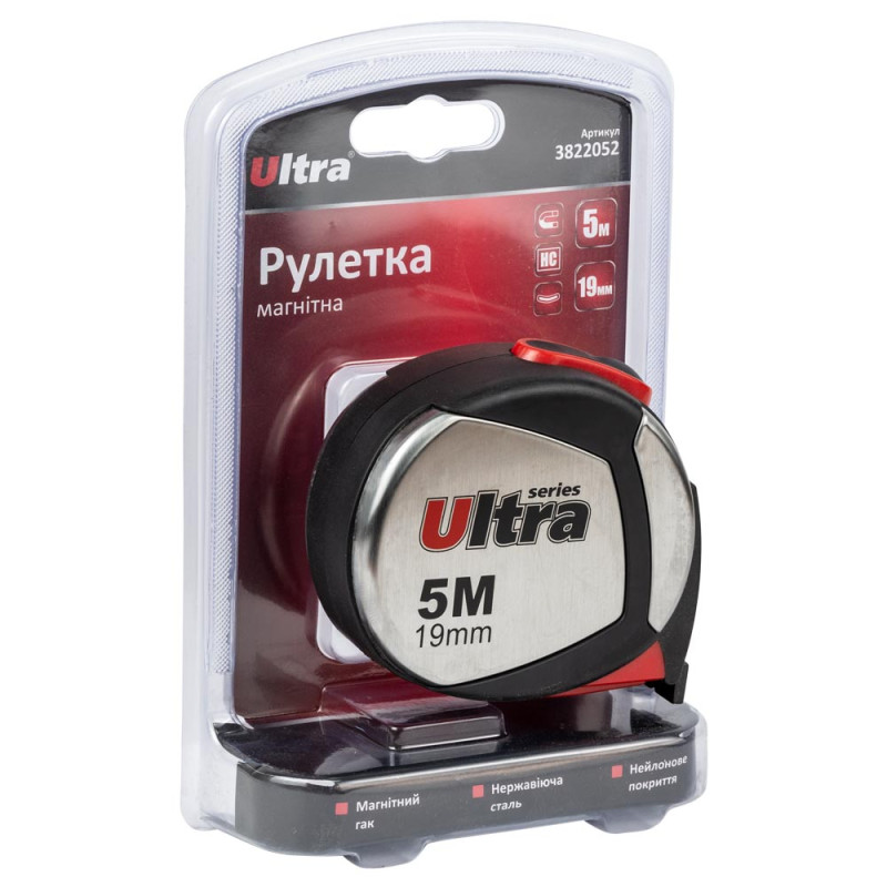 ULTRA Рулетка магнитная, нейлоновое покрытие 5м×19мм (3822052)