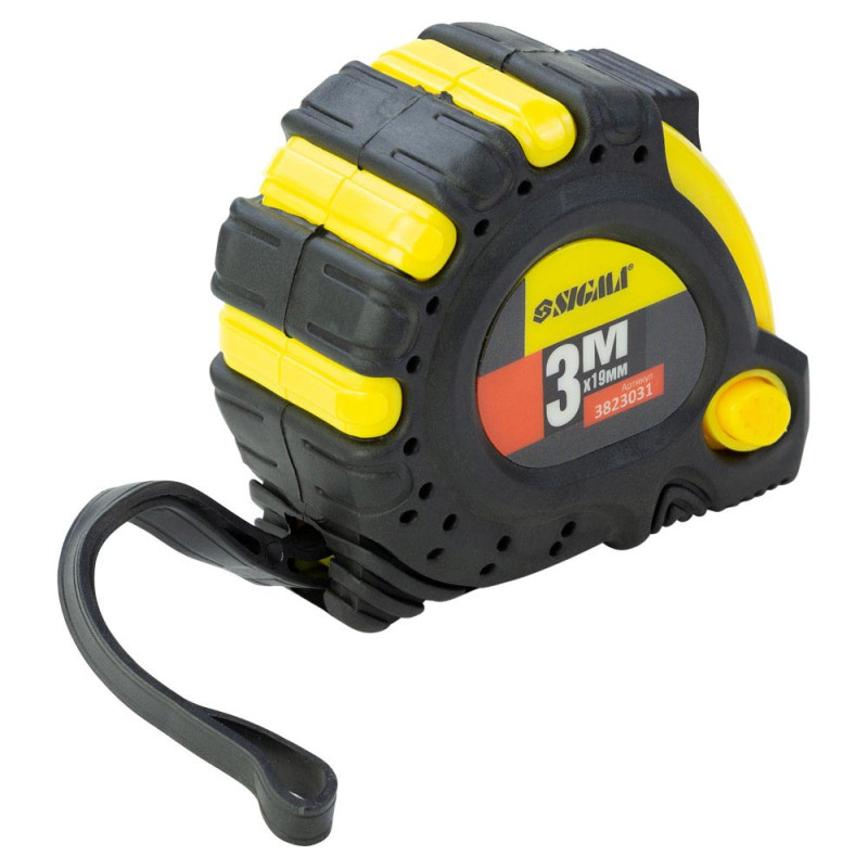 SIGMA Рулетка магнітна фіксатор + гальмо 3м×19мм (3823031)