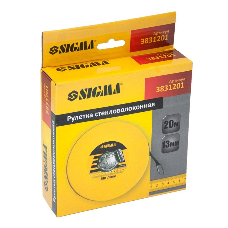 SIGMA Рулетка скловолокно 20м×13мм (3831201)