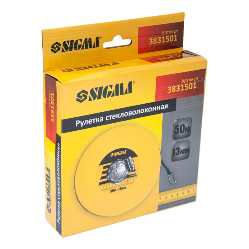 SIGMA Рулетка скловолокно 50м×13мм (3831501)