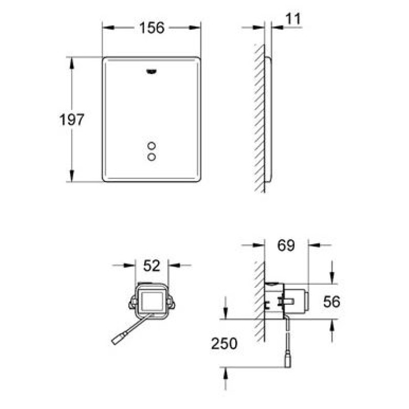 Grohe 38698SD1 Tectron Skate Пристрій для змиву унітазу, сенсорний, нержав.сталь ctron Skate Пристрій для змиву унітазу, сенсорний, нержав.сталь (38698SD1)