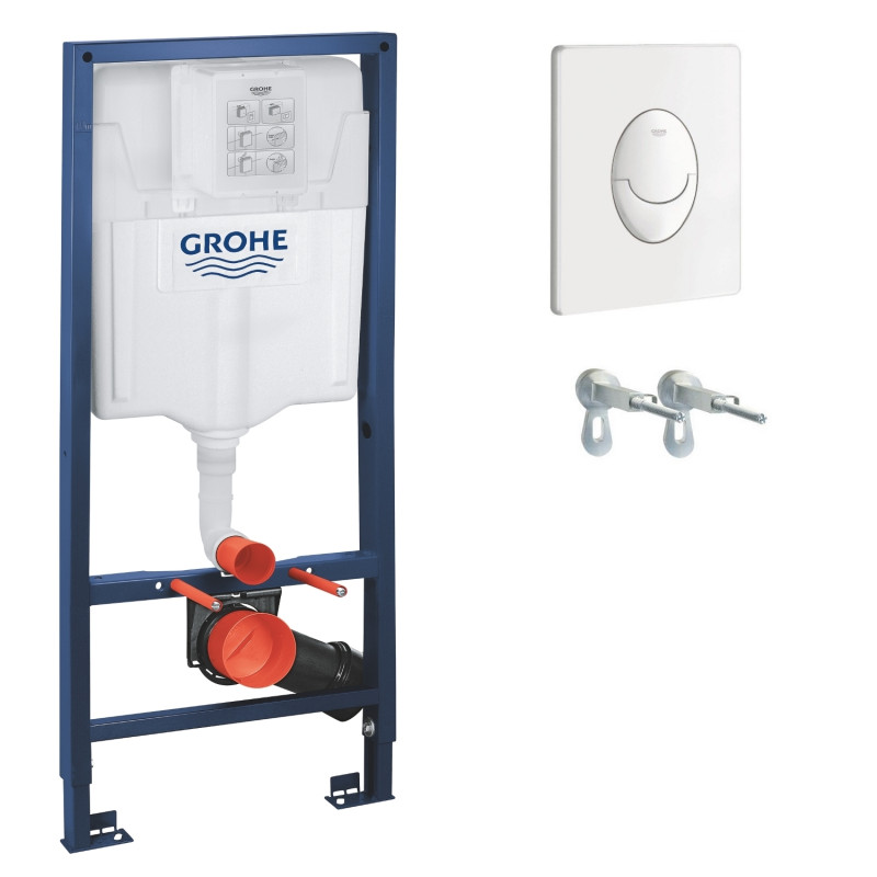 Grohe Інсталяція для підвісного унітазу 3 в 1 Rapid SL + кнопка біла Skate Air (38722001)