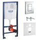 Grohe Інсталяція для підвісного унітазу 4 в 1 Rapid SL + хром кнопка Skate Cosmopolitan (38772001+37131000)