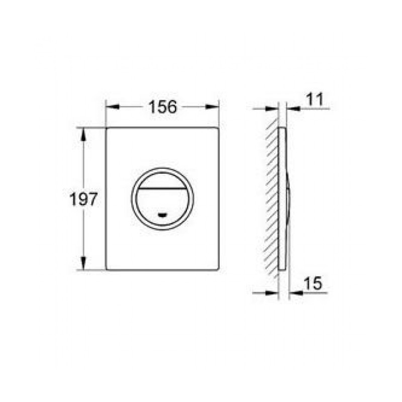 Grohe 38809000 Накладна панель змиву д/унітазу, хром, LED підсвітка акладна панель змиву д/унітазу, хром, LED підсвітка (38809000)