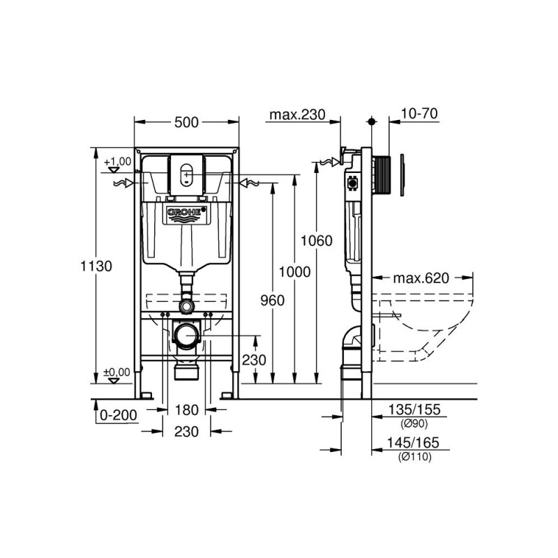 Grohe Rapid SL комплект 4-в-1 для унітазу (38929000)