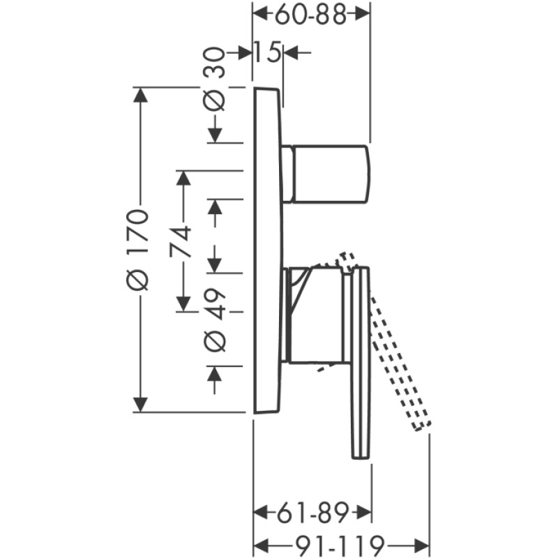 Axor Citterio - змішувач для ванни змішувач СМ, (хром) HANSGROHE 39455000, (39455000)