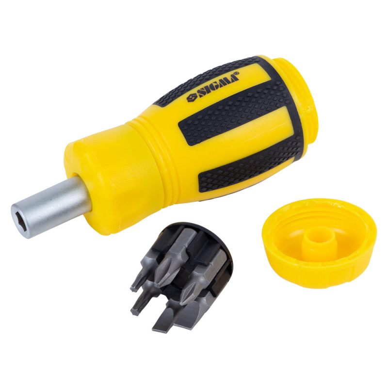 SIGMA Викрутка з реверсом MINI + біти 6шт CrV (4001811)