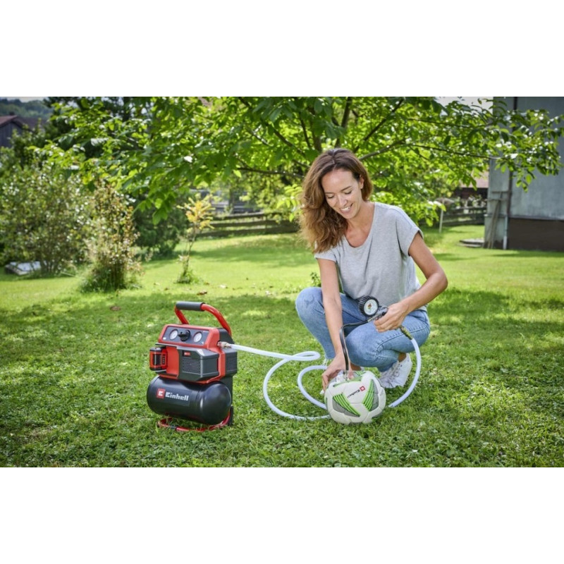 Einhell Компресор повітряний TE-AC 18/75 Li OF - Solo, акумуляторний 18В PXC, 8бар, 75л/хв, бак 5л, 7.76кг, (без АКБ та ЗП) (4020410)