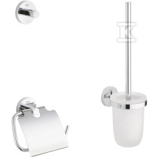 Grohe 40407001 Essentials Набір аксесуарів 3 в 1, гачок, щітка для унітазу, тримач туалетного паперу sentials Набір аксесуарів 3 в 1, гачок, щітка для унітазу, тримач туалетного паперу (40407001)