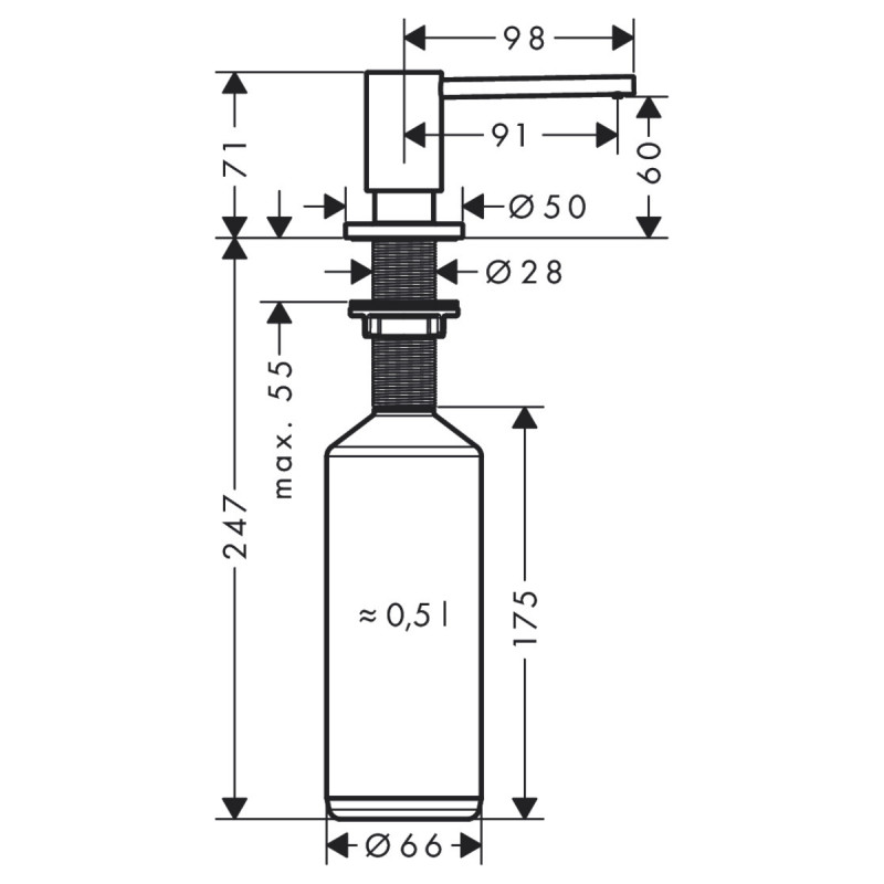 Hansgrohe A41 диспенсер для мила, хром, (40438000)