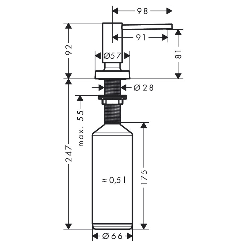 Hansgrohe A51 Диспенсер для мила, хром, (40448000)