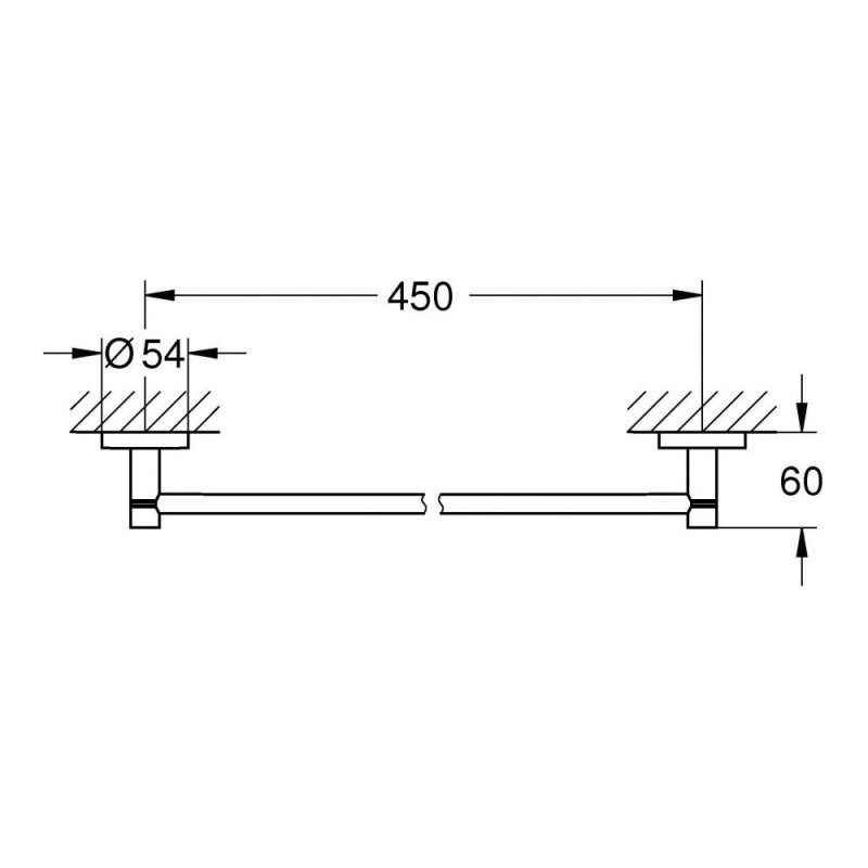 Grohe 40688AL1 Essentials Тримач для рушників, графіт sentials Тримач для рушників, графіт (40688AL1)