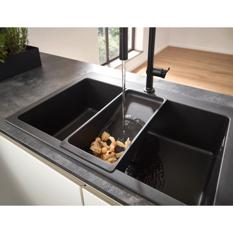 Hansgrohe F14 Багатофункцiональний коландер, для кух. мийки, чорний мат, (40963000)