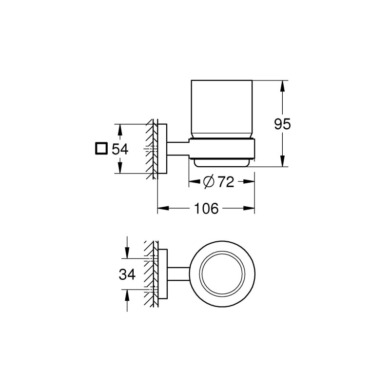 Grohe QuickFix Start Cube Стакан скляний з тримачем (410972430)