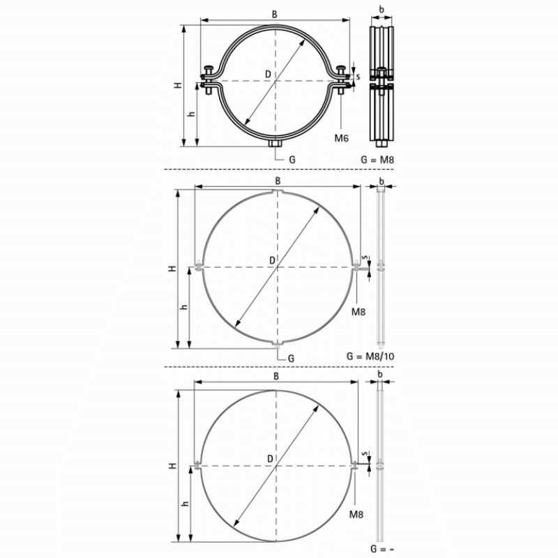 Хомут Walraven для вентиляционных труб BIS Aero® D500 мм M8/10 574x548x2,00 мм 4115500