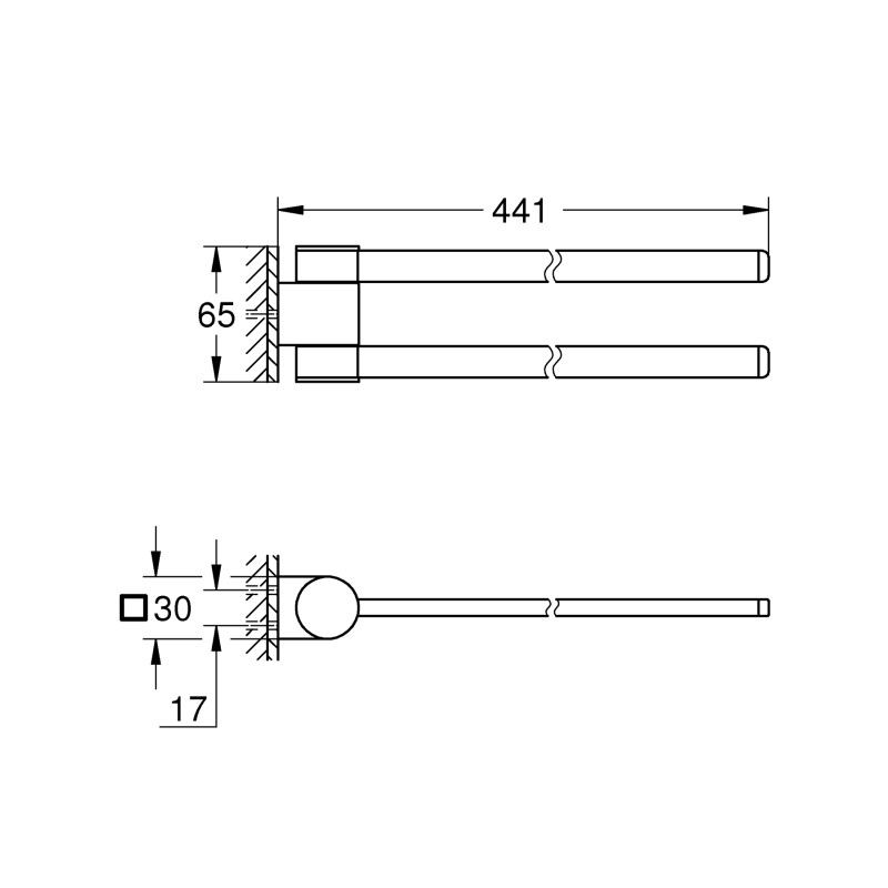 Grohe 41219KF0 Selection Тримач д/рушників, чорний матовий (41219KF0)