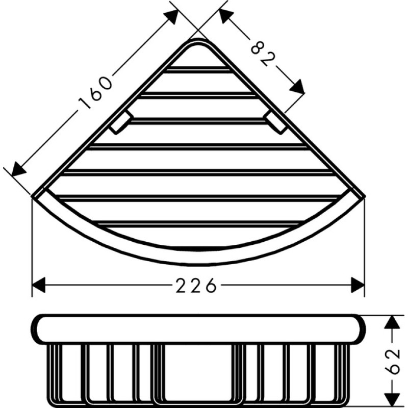 Hansgrohe Logis Корзина кутова, настiнна, хром, (41710000)