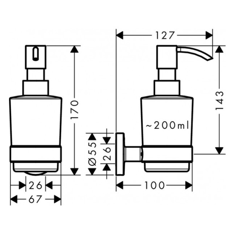 Hansgrohe Logis Диспенсер для рiдкого милу, хром, (41714000)