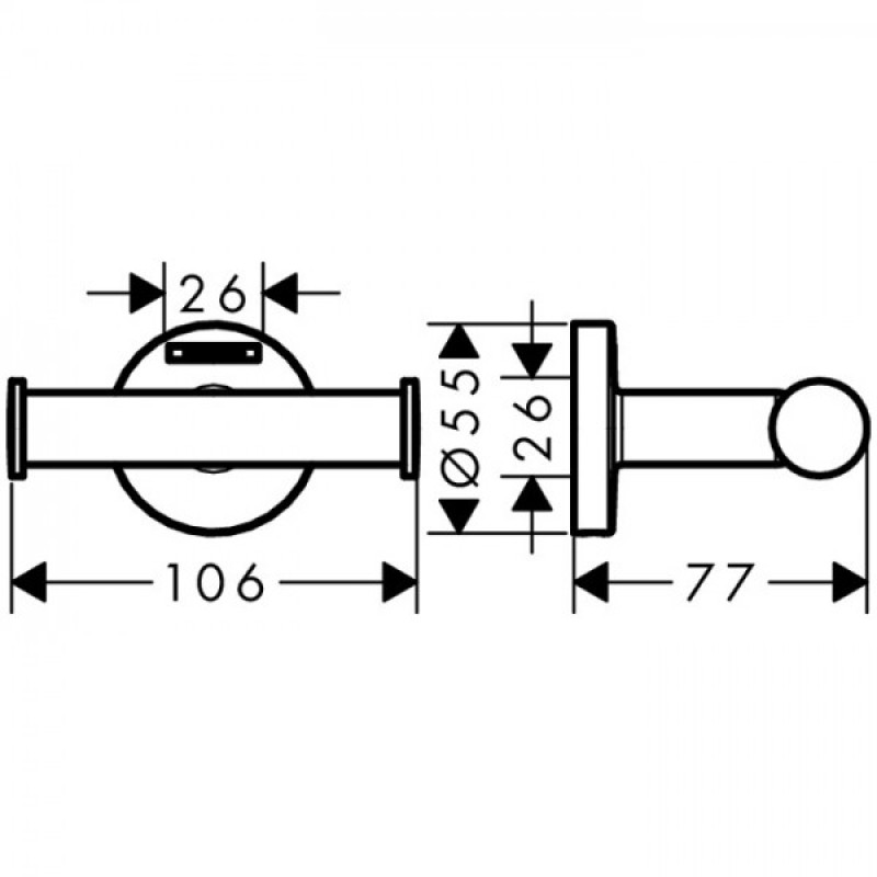 Hansgrohe Logis Крючок для рушника, подвiйний, хром, (41725000)