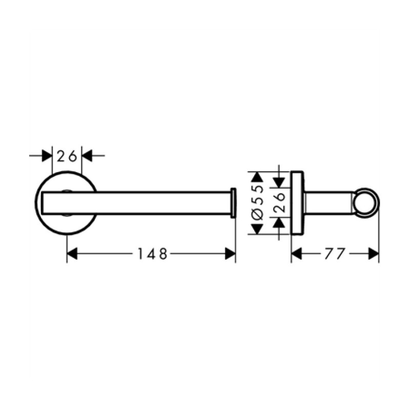 Hansgrohe Logis Тримач туалет. бумаги, хром, (41726000)