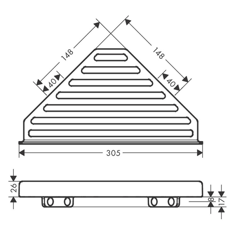 Hansgrohe Полиця для ванної кімнати ADDSTORIS 41741670, чорний, (41741670)