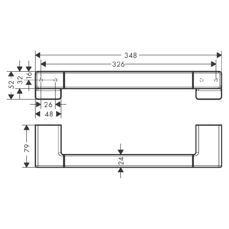 Hansgrohe ADDSTORIS поручень, шлифованный черный хром, (41744340)