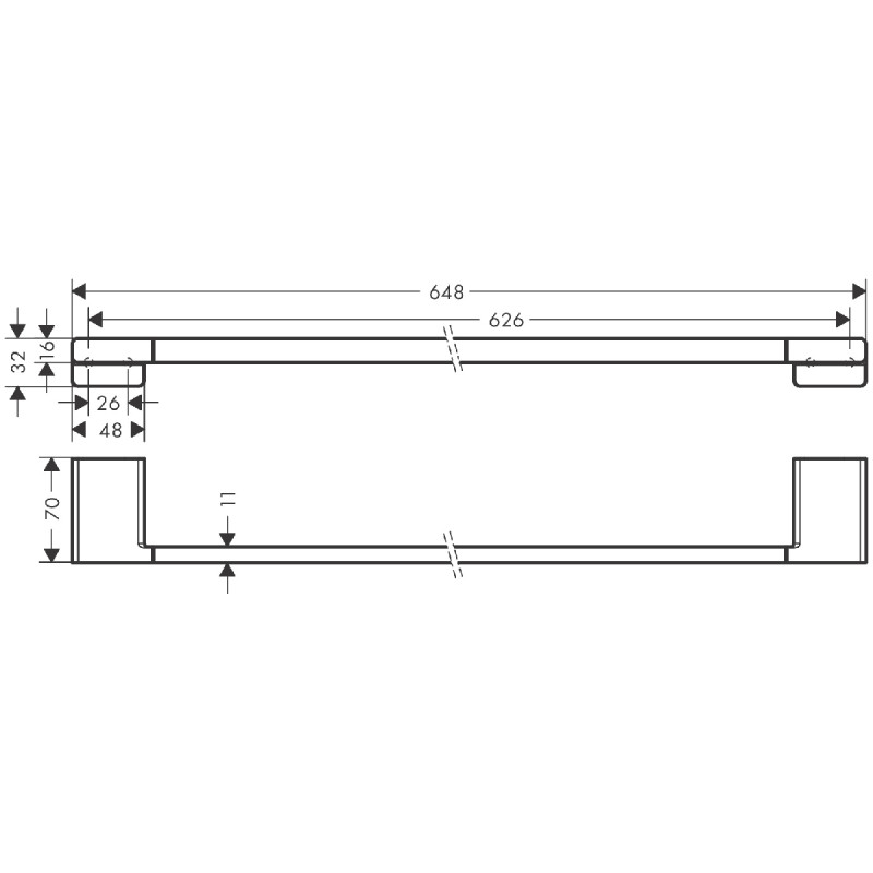 Hansgrohe ADDSTORIS тримач рушника, колір шліфованний чорний хром, (41747340)