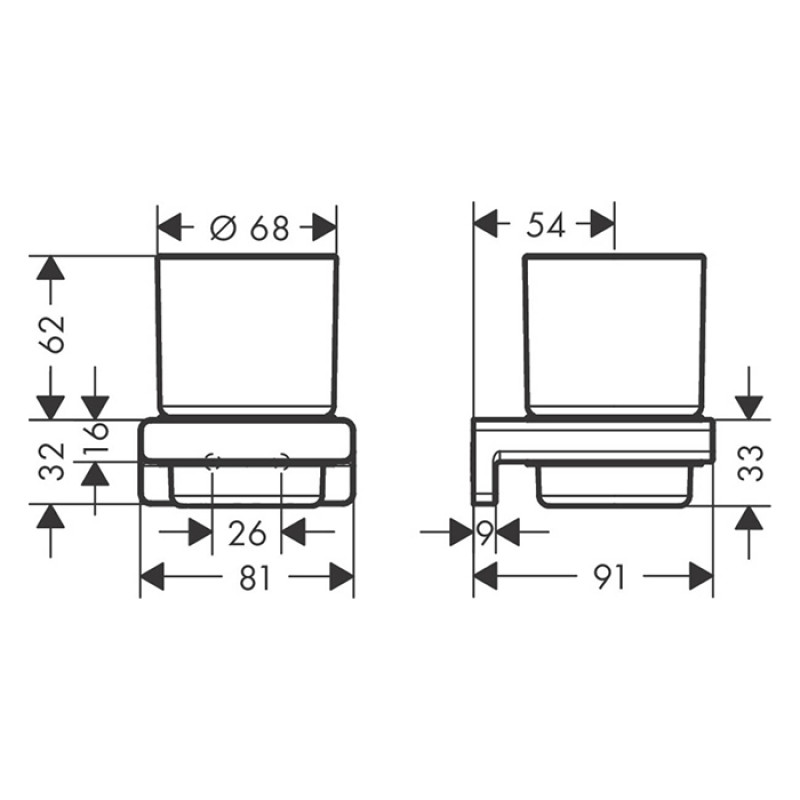 Hansgrohe Склянка для ванної кімнати ADDSTORIS 41749700, білий, (41749700)