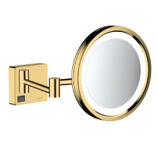 Hansgrohe ADDSTORIS зеркало для бритья, с LED подсветкой, цвет полированное золото, (41790990)