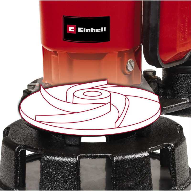 Einhell Насос дренажний GE-DP 900 Cut, 900Вт, 16000 л·год, вис. под. 11.5м, занурення 7м, 12.8кг (4181550)