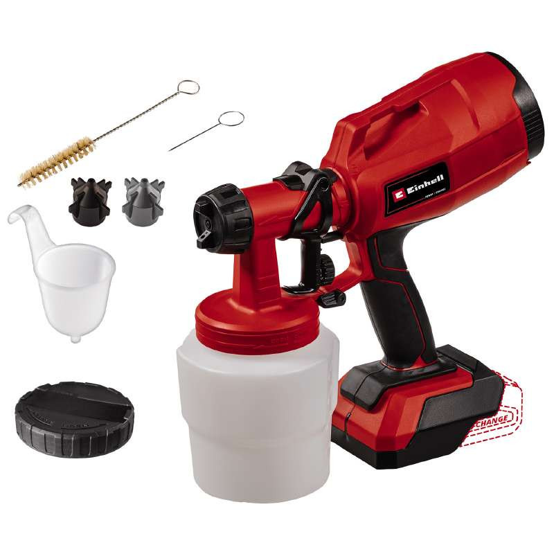 Einhell Фарборозпилювач TC-SY 18/60 Li акумуляторний Solo, 18В, 650 мл/хв, бачок 800 мл (4260025)