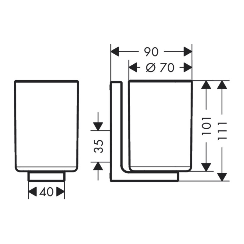 Axor UNIVERSAL RECTANGULAR стакан підвісний, хром, (42604000)