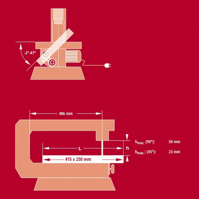 Einhell Пила-лобзик TC-SS 406 E 120В, 400-1600об/хв виліт 40 мм 8.9кг (4309047)