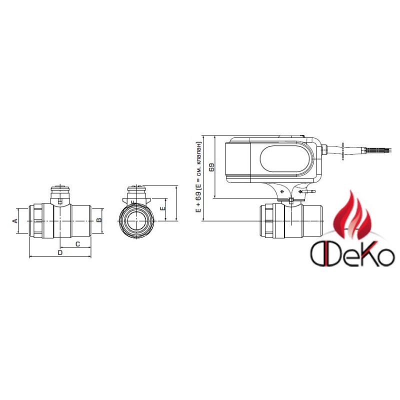 ESBE Шаровой кран MBA121 G 1 с приводом (43100200)