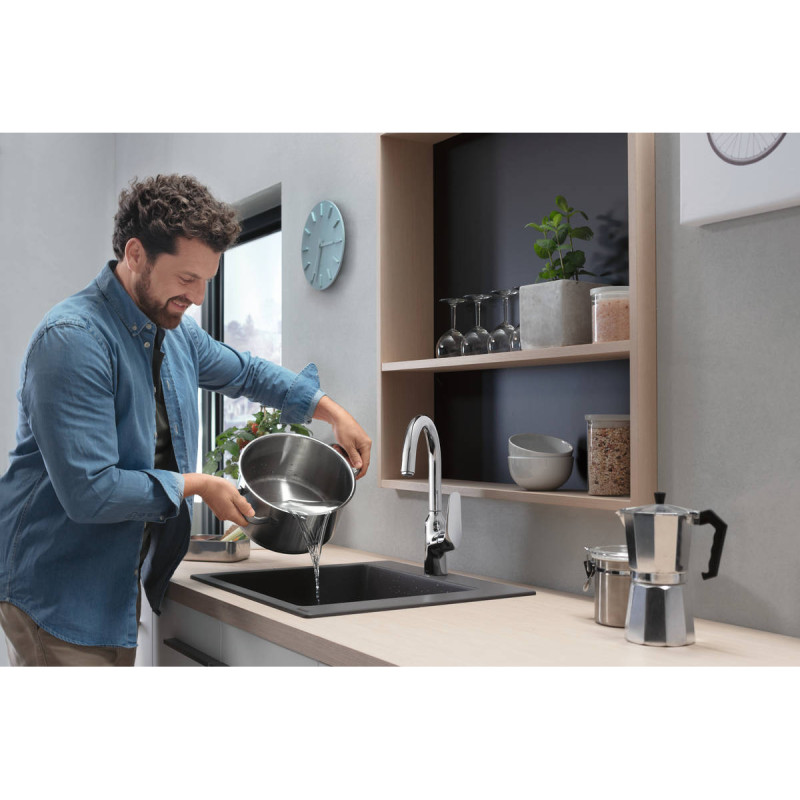 Hansgrohe S510-F450 мойка для кухни, встроенная,54*49см,цвет серый камень, (43312290)