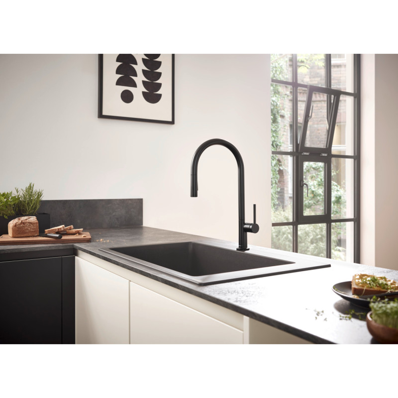 Hansgrohe Кухонна мийка кам`яна 43313170, чорний, (43313170)