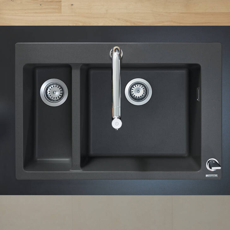 Hansgrohe Кухонна мийка кам`яна 43315170, чорний, (43315170)
