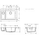 Hansgrohe S510-F635 мойка для кухні, що вбудовується, 180/450, колір сірий камінь, (43315290)
