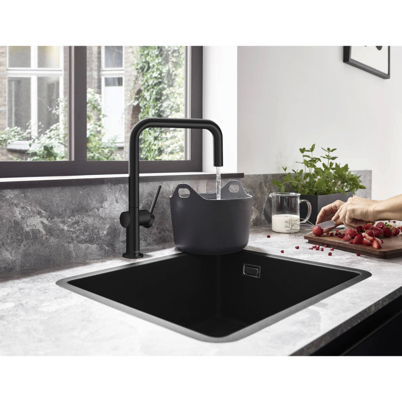 Hansgrohe Кухонна мийка кам`яна 43431170, чорний, (43431170)