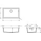 Hansgrohe S510-U660 мийка для кухні 660/400, вбудовується, із материалу Silicatec, колір сірий камінь, (43432290)