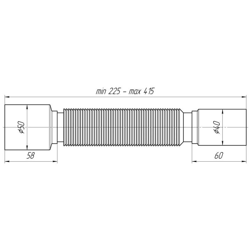 ANI-plast Гнучка труба K435, 40 x 50 - 375 (225-415 мм)