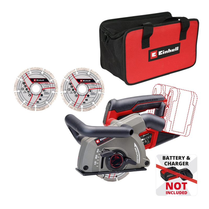 Einhell Борозник акумуляторний TP-MA 36/30 Li BL - Solo PXC 36В безщітковий диски 125 мм паз 8-30мм глибина пазу 5-30мм 4.19 кг без АКБ і ЗП (4350800)