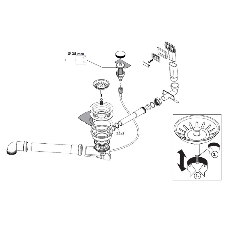Hansgrohe Сифон для мийки D16-11 (43937000)