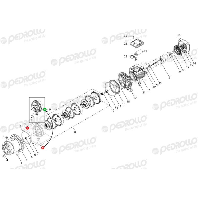 Насос Pedrollo plurijet 3/60x самовсмоктуючий до 9м Pedrollo (43PJDI30068A1)