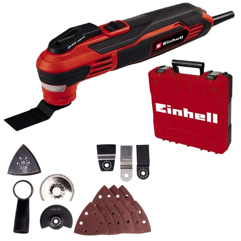 Einhell Багатофункціональний інструмент TE-MG 350 EQ, 350Вт, 11000-20000об•хв, LED, набір насадок, кейс, 1.31кг (4465155)